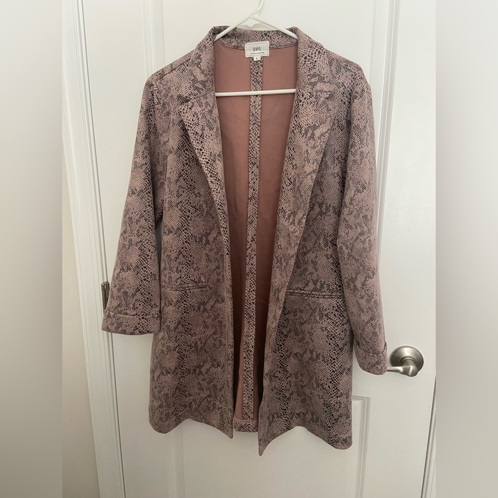 Snakeskin long blazer